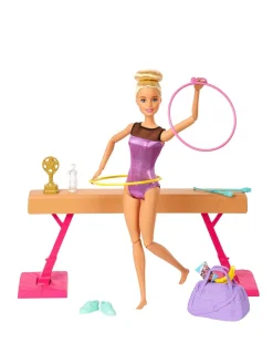 Barbie Gymnastics Doll And Playset With Twirling Feature, Balance Beam, 15+ Accessories* Barbie