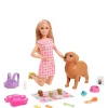 Barbie Newborn Pups Doll And Puppy Playset* Barbie