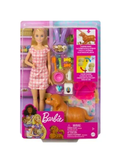 Barbie Newborn Pups Doll And Puppy Playset* Barbie