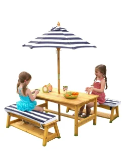 Christmas Gifts Kidkraft Outdoor Picnic Table & Bench Set With Cushions & Umbrella* Christmas Gifts