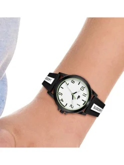 Christmas Gifts Lacoste White Dial Black And White Strap Kids/Teen Watch* Christmas Gifts