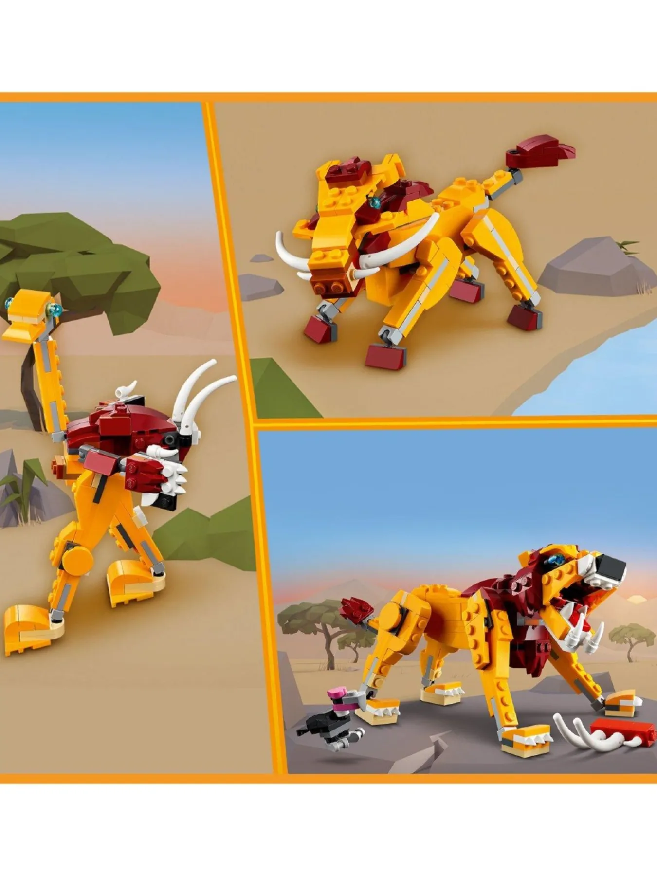 * Lego Creator 3 In 1 Wild Lion Building Set 31112* Lego