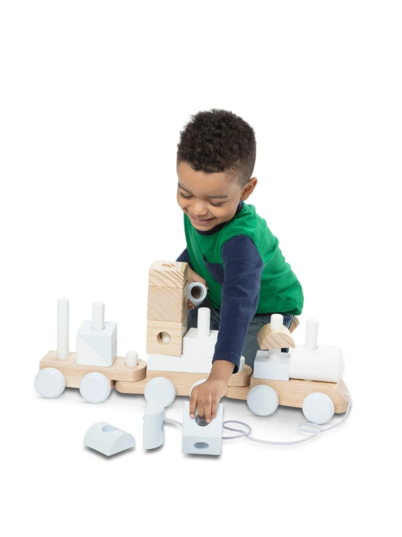 * Melissa & Doug Wooden Jumbo Stacking Train Natural* Melissa & Doug