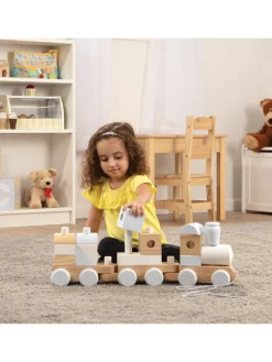 * Melissa & Doug Wooden Jumbo Stacking Train Natural* Melissa & Doug