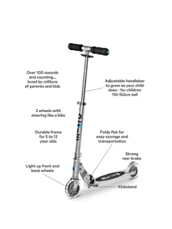 Christmas Gifts Micro Scooter Micro Sprite – Silver Led* Christmas Gifts