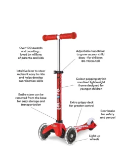 Christmas Gifts Micro Scooter Mini Deluxe Led Red* Christmas Gifts