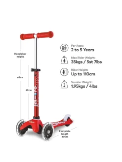 Christmas Gifts Micro Scooter Mini Deluxe Led Red* Christmas Gifts