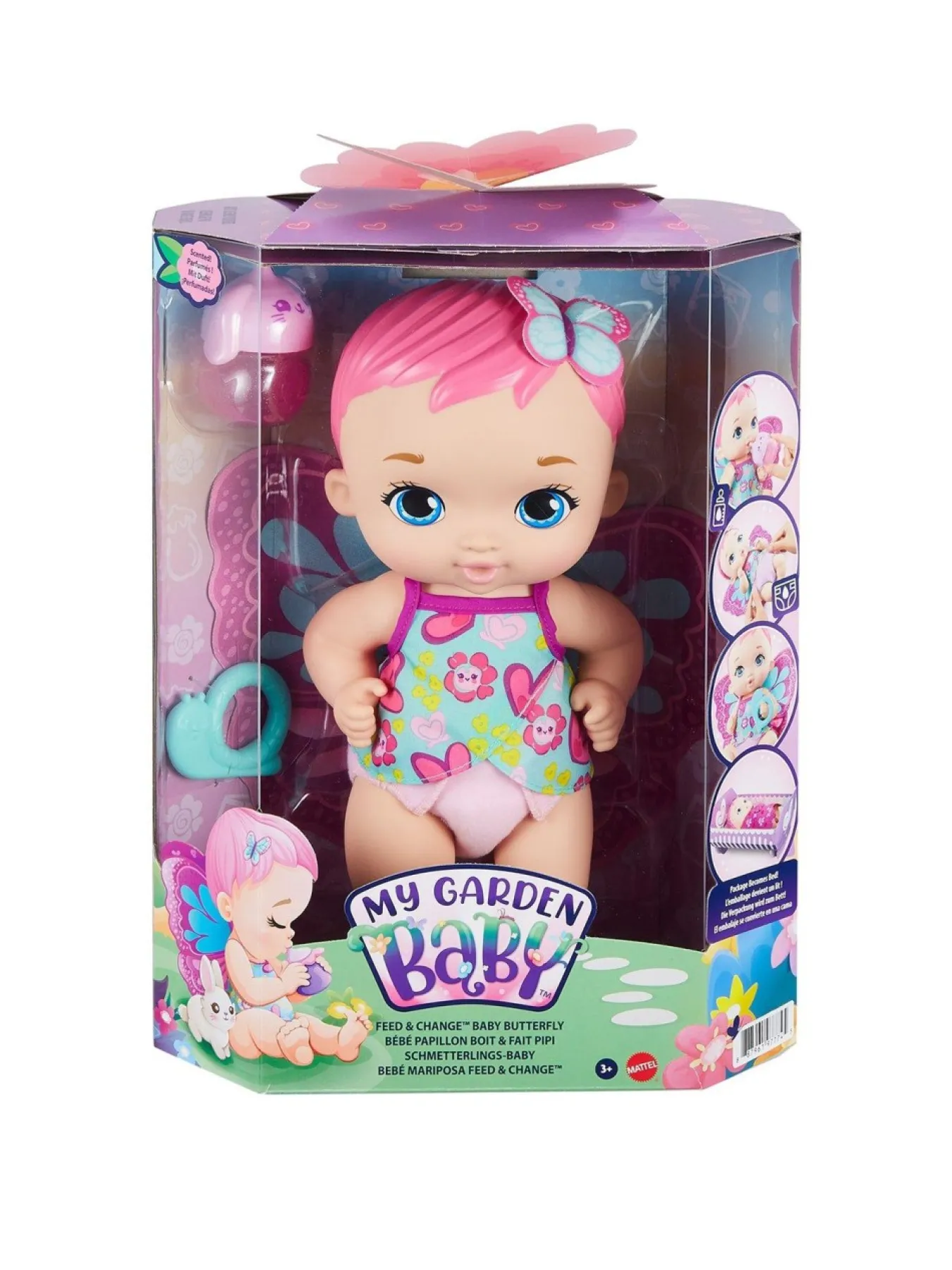Christmas Gifts My Garden Baby Feed & Change Baby Butterfly Doll In Magenta* Christmas Gifts