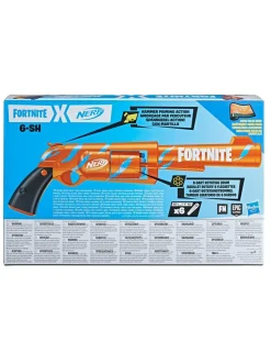 Christmas Gifts Nerf Fortnite 6-Sh Dart Blaster – Camo Pulse Wrap, Hammer Action Priming, 6-Dart Drum, 6 Nerf Elite Darts* Christmas Gifts