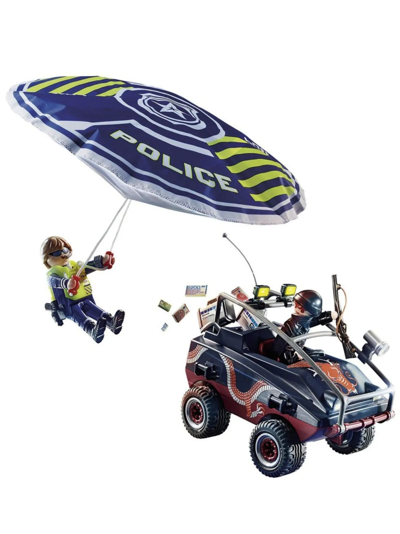 * Playmobil 70781 City Action Police Parachute With Amphibious Vehicle* Playmobil