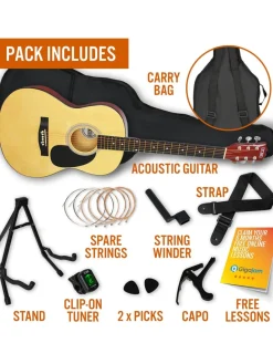 3rd Avenue Acoustic Guitar Premium Pack – Natural* 3Rd Avenue