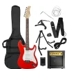 Christmas Gifts Rocket Full Size Electric Guitar Pack In Red With Free Online Music Lessons* Christmas Gifts