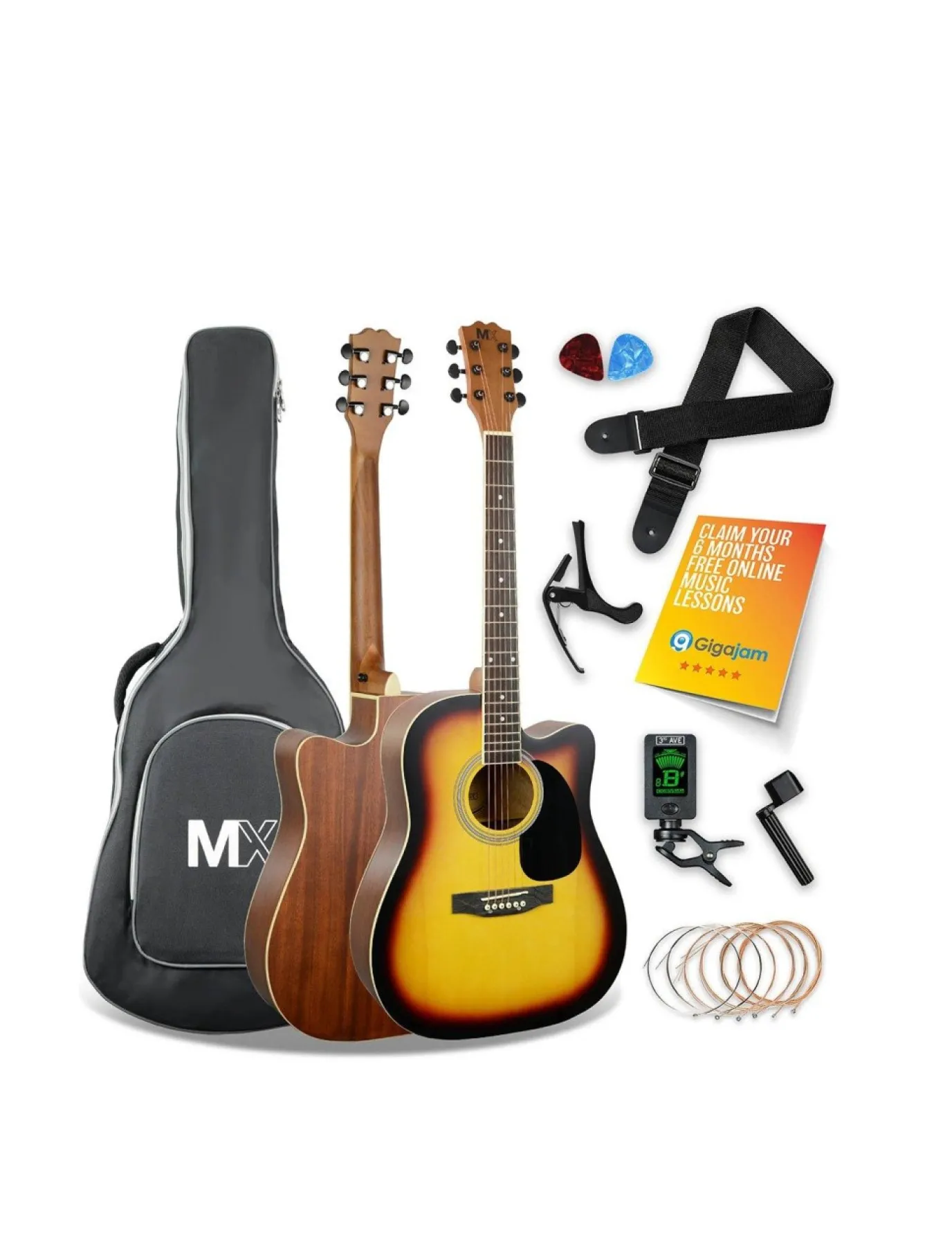 Christmas Gifts Shop Mx Cutaway Acoustic Guitar Pack – Sunburst* Christmas Gifts