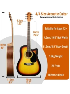 Christmas Gifts Shop Mx Cutaway Acoustic Guitar Pack – Sunburst* Christmas Gifts