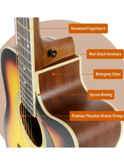 Christmas Gifts Shop Mx Cutaway Acoustic Guitar Pack – Sunburst* Christmas Gifts
