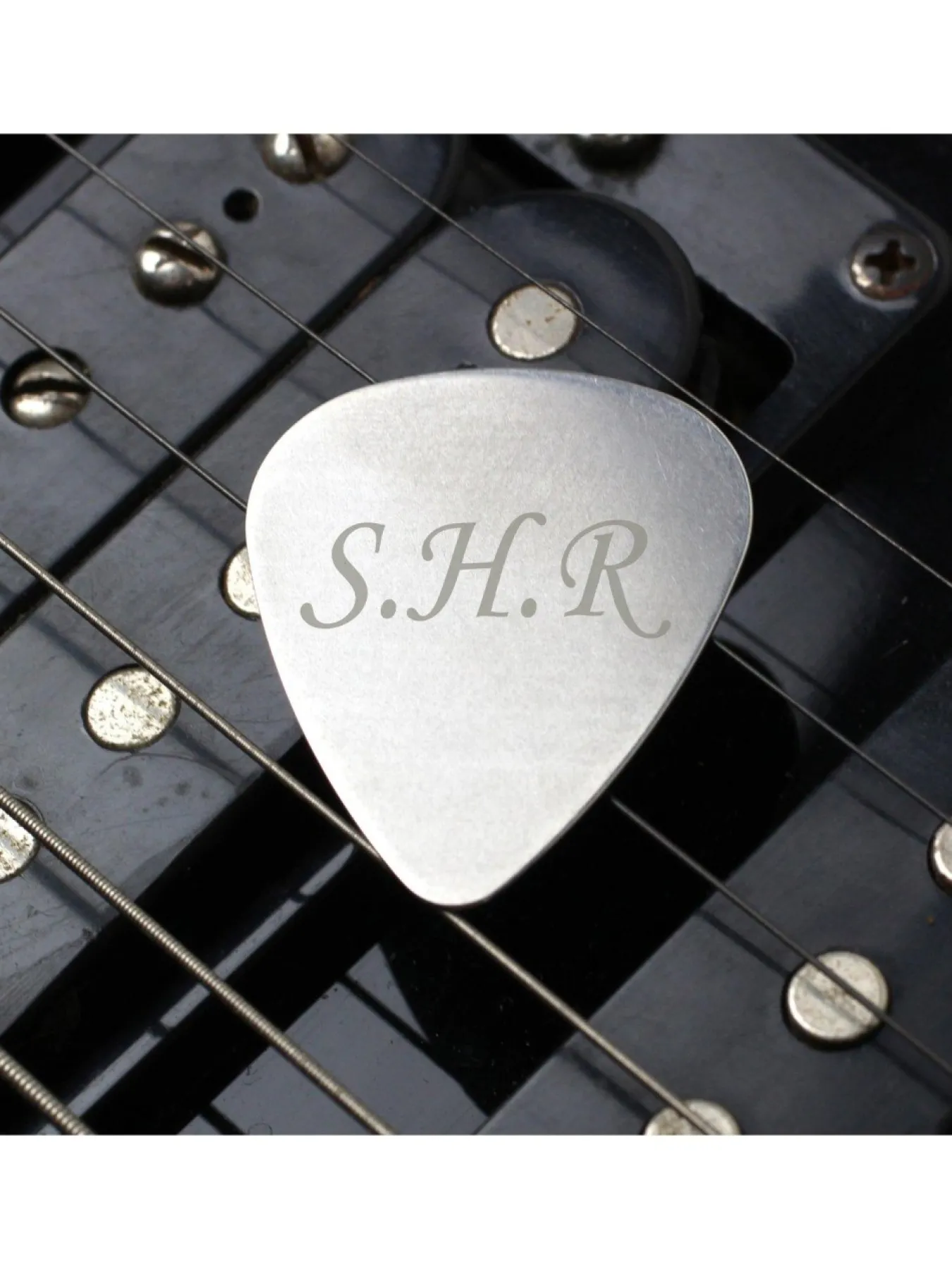 Christmas Gifts The Personalised Memento Company Personalised Silver Guitar Plectrum* Christmas Gifts